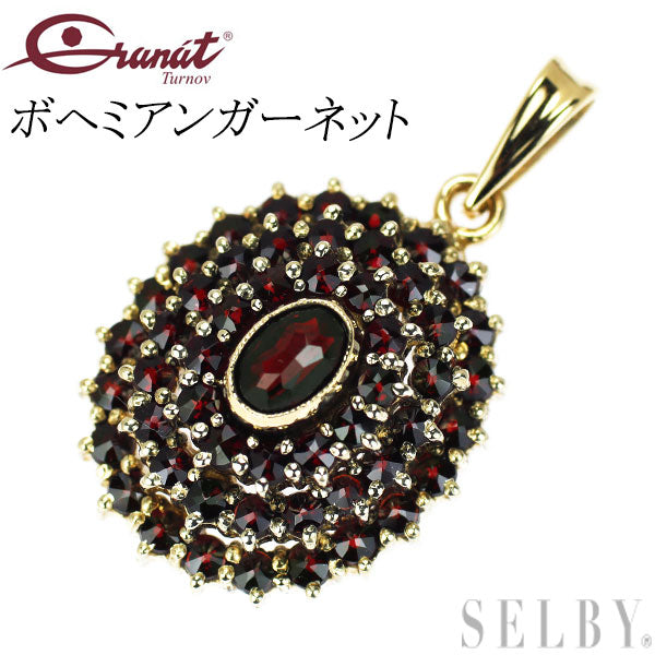 Granat Turnoff K14YG Bohemian Garnet Pendant Top 