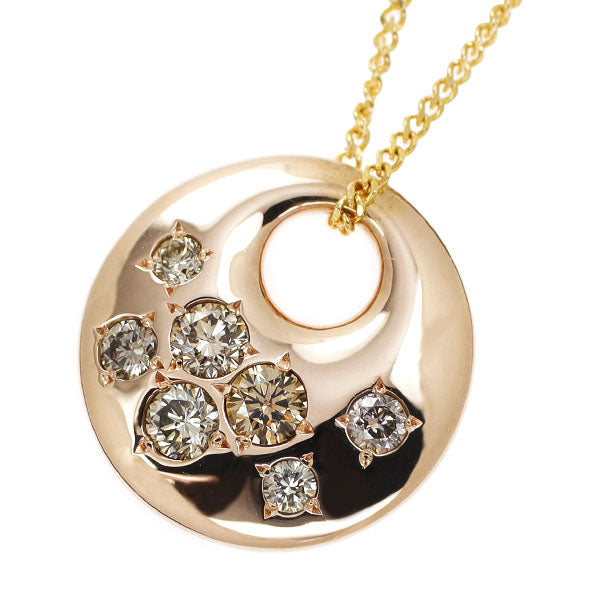 Kashikei K18PG/K18YG Brown Diamond Pendant Necklace 0.40ct 
