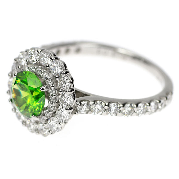 希少 Pt900 デマントイドガーネット ダイヤモンド リング 1.07ct D1.08ct