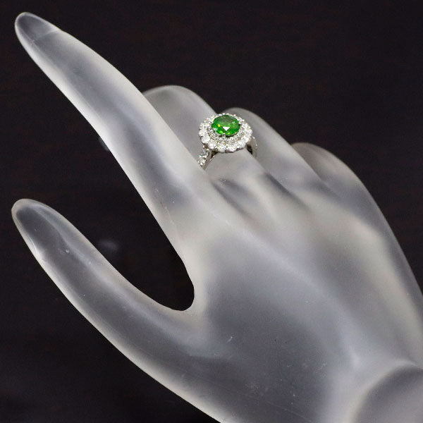 希少 Pt900 デマントイドガーネット ダイヤモンド リング 1.07ct D1.08ct