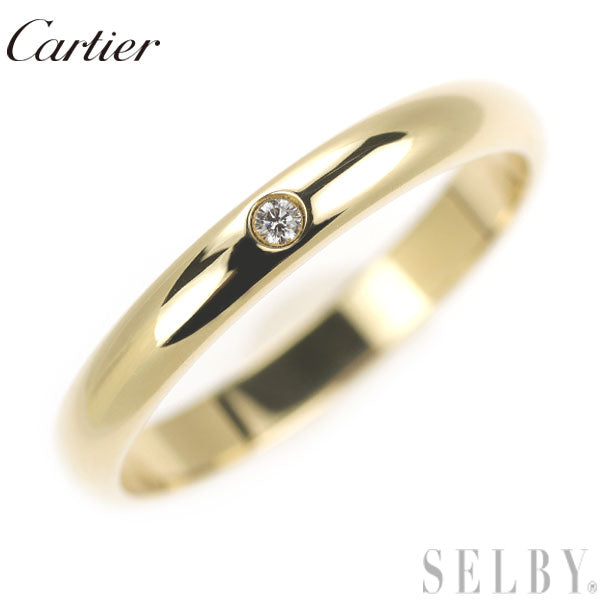 Cartier K18YG Diamond Ring 1895 Band Size 49 