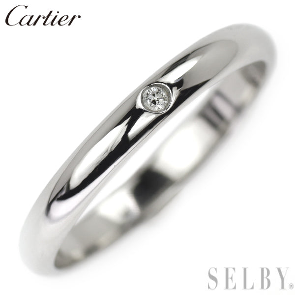 Cartier Pt950 Diamond Ring 1895 Band Size 51 