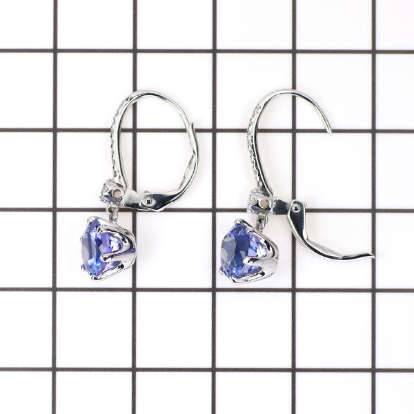 K18WG タンザナイト ダイヤモンド ピアス 3.00ct D0.24ct