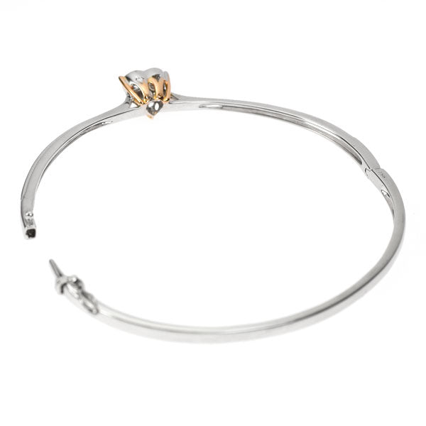 K18WG/PG Diamond Bangle 0.25ct Heart 