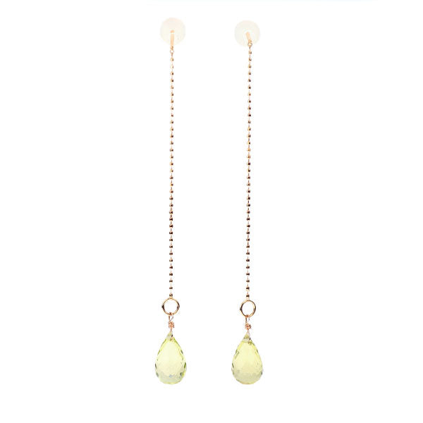 Agate K10PG Briolette Cut Quartz Earrings 