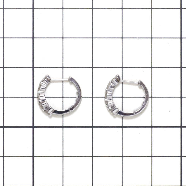 K18WG diamond earrings 0.50ct hoop 