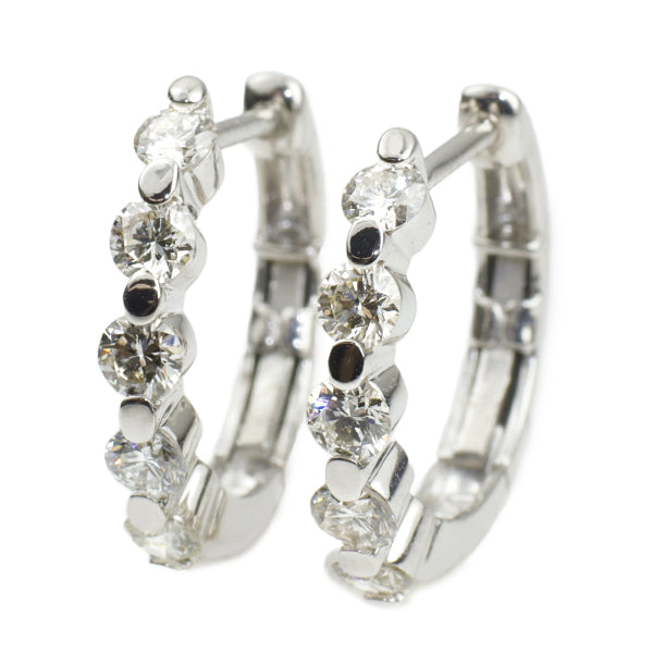 K18WG diamond earrings 0.50ct hoop 