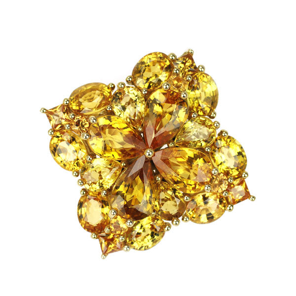 K18YG Yellow Sapphire Pendant Top 4.20ct 