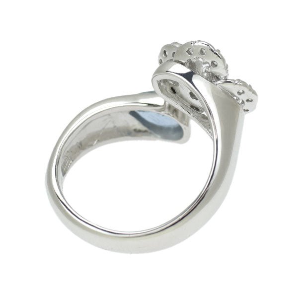 K18WG Aquamarine Diamond Ring 0.581ct D0.243ct 