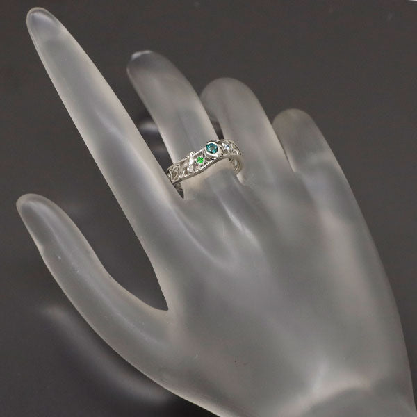 K-UNO Rare K18WG Alexandrite Green Garnet Treated Blue Diamond Ring 0.175ct TBD0.014ct 