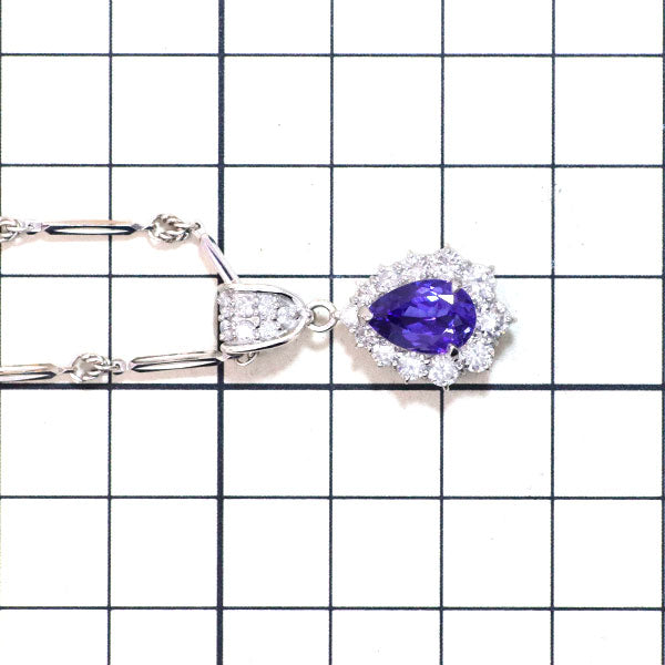 Pt タンザナイト ダイヤモンド ペンダントネックレス 2.11ct D1.16ct