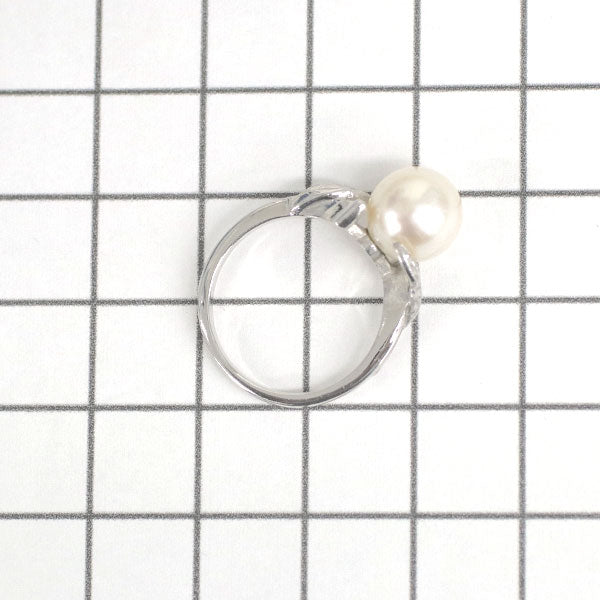 Mikimoto K14WG Akoya pearl ring, diameter approx. 8.5mm, vintage product 