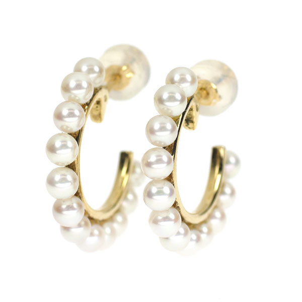 MIKIMOTO K18YG/K14YG Baby Akoya Pearl Hoop Earrings, Diameter approx. 3.0-3.2mm 