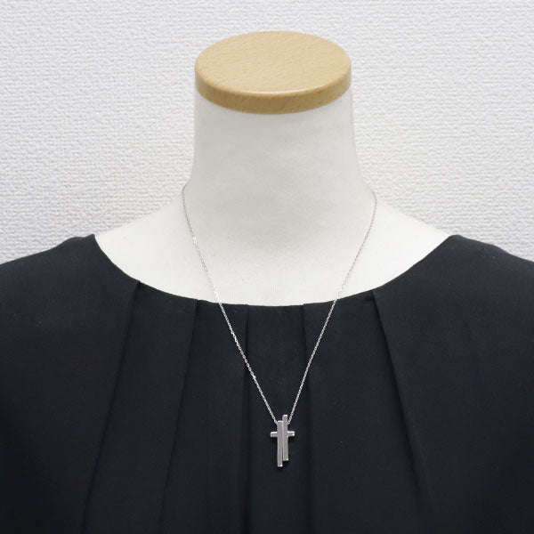 Gucci K18WG pendant necklace separate cross 