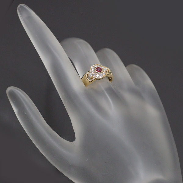 POLA K18YG Ruby Diamond Ring 0.20ct D0.24ct