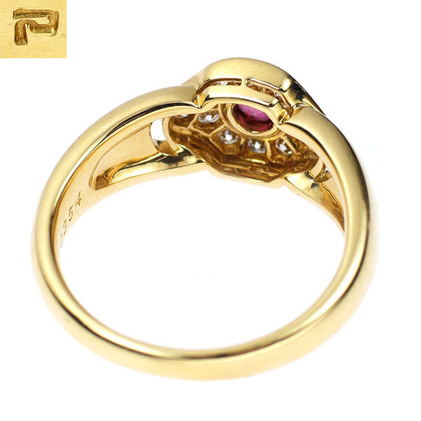 POLA K18YG Ruby Diamond Ring 0.20ct D0.24ct