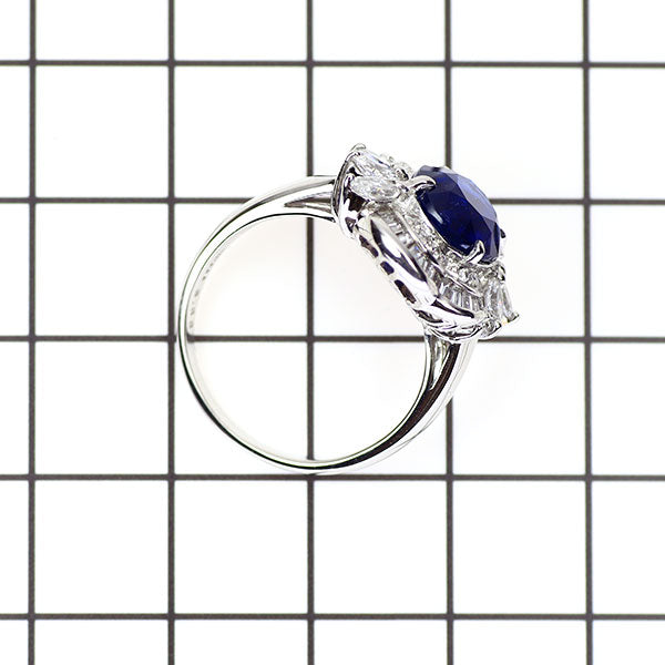 Pt900 サファイア ダイヤモンド リング 3.66ct D0.95ct