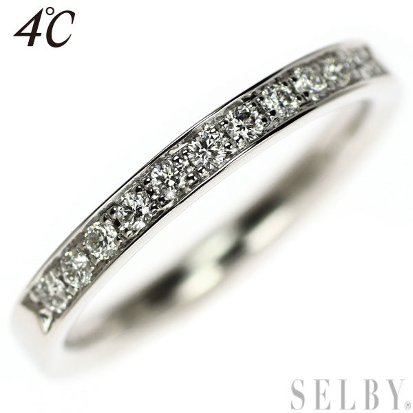 4℃ K18WG Diamond Ring Half Eternity 