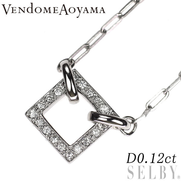 Vendome Aoyama Pt900/Pt850 Diamond Pendant Necklace 0.12ct 