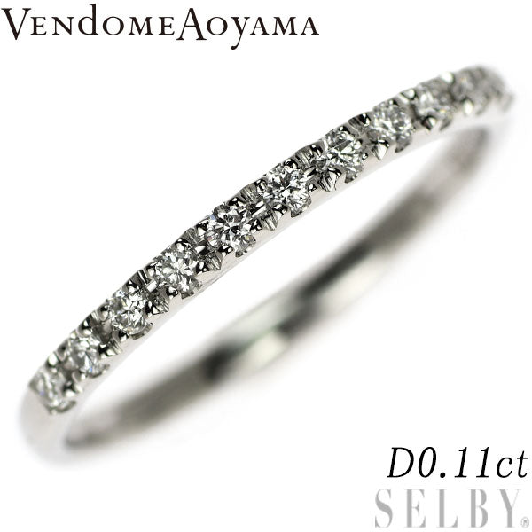 Vendome Aoyama Pt950 Diamond Ring 0.11ct Half Eternity 