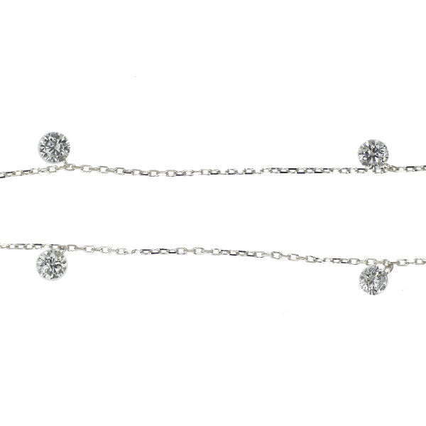 K18WG Diamond Station Necklace 0.85ct 