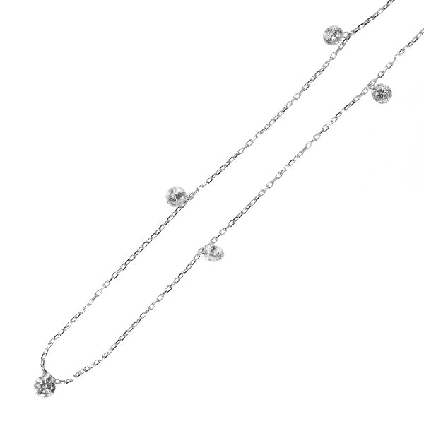 K18WG Diamond Station Necklace 0.85ct 