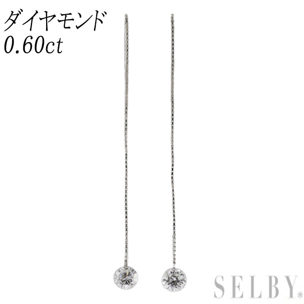 K18WG ダイヤモンド ピアス 0.60ct アメリカン