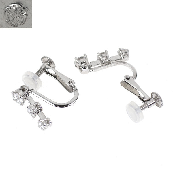 Monnickendam Pt900/K14WG Diamond Earrings 0.60ct Three Stone 