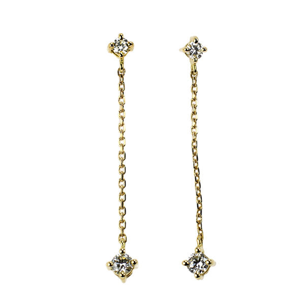 K18YG diamond earrings 0.20ct 