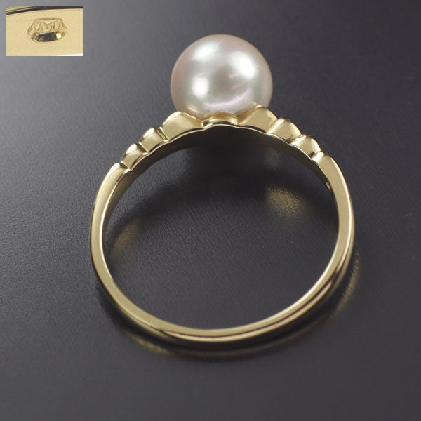 MIKIMOTO K18YG Akoya pearl ring, diameter approx. 7.4mm 