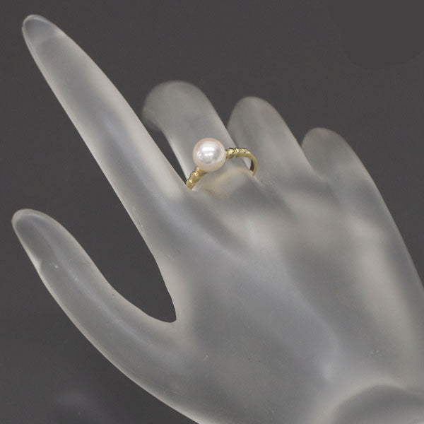 MIKIMOTO K18YG Akoya pearl ring, diameter approx. 7.4mm 