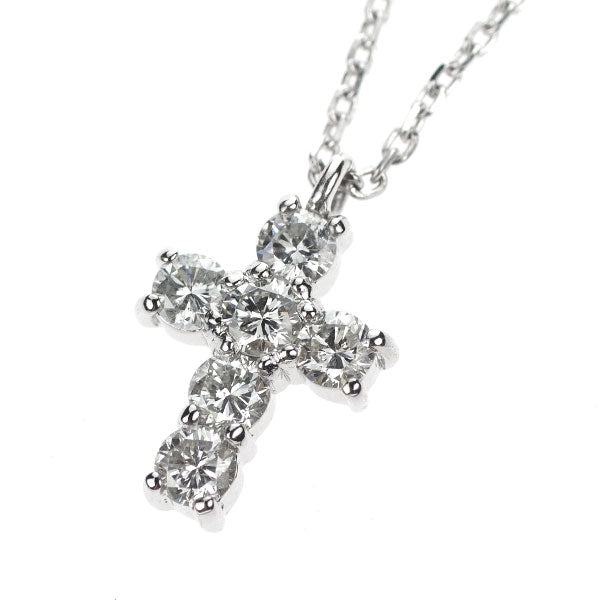 Vendome Aoyama Pt900/Pt850 Diamond Pendant Necklace 0.30ct Cross 