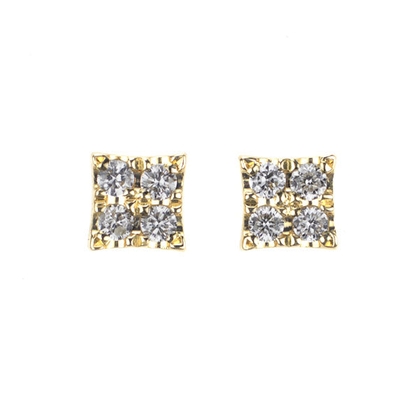 AHKAH K18YG Diamond Earrings 0.08ct Eternal Lights Studs 