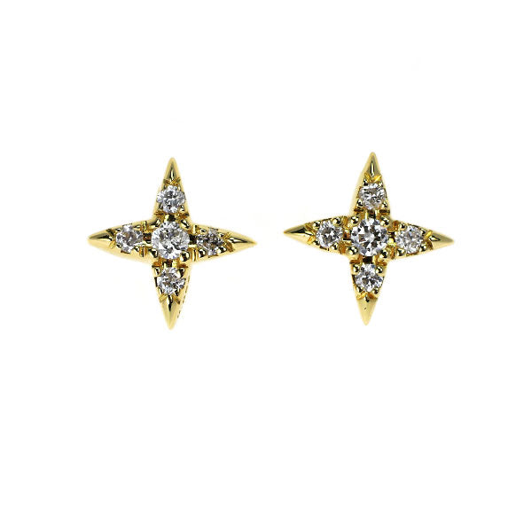 4℃ Pregence K18YG Diamond Earrings 0.130ct 