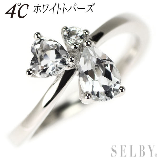 4℃ K18WG Fancy Cut White Topaz Ring 