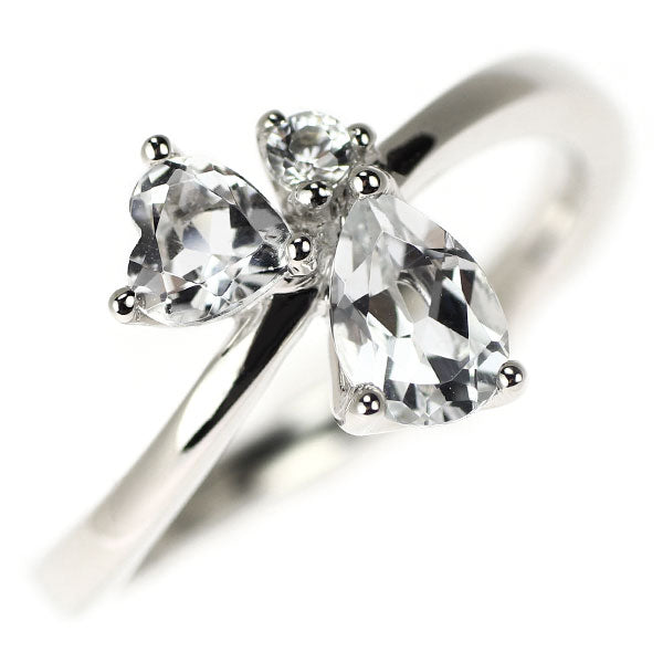 4℃ K18WG Fancy Cut White Topaz Ring 