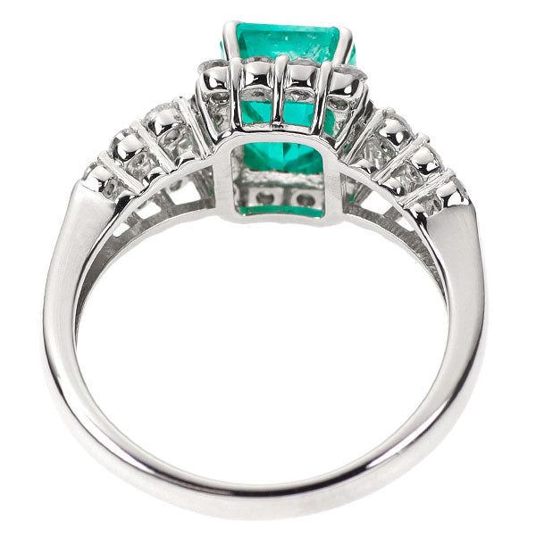 Pt900 Emerald Diamond Ring 2.00ct D0.91ct 