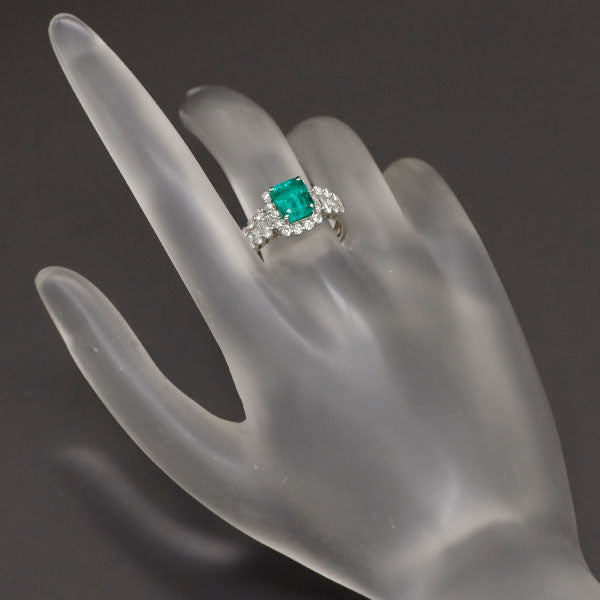 Pt900 Emerald Diamond Ring 2.00ct D0.91ct 