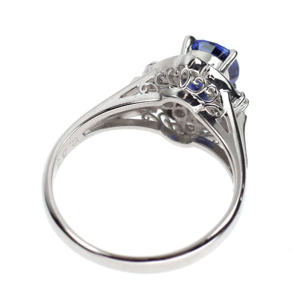 Pt900 Sapphire Diamond Ring 0.85ct D0.29ct — セルビーオンラインストア