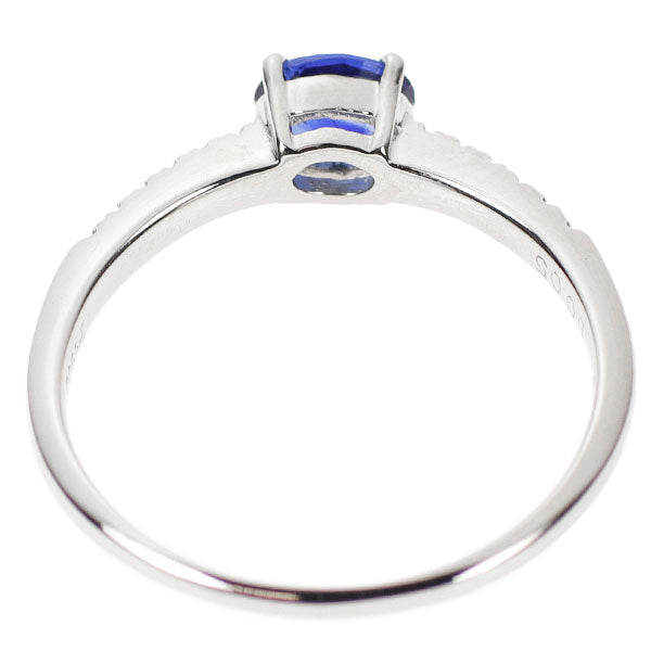 Pt900 Cornflower Blue Sapphire Diamond Ring 0.43ct D0.05ct 