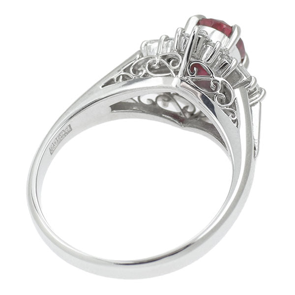 Pt900 Ruby Diamond Ring 0.72ct D0.33ct 