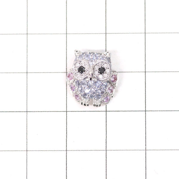 K18WG Blue/Pink Sapphire Diamond Pendant Top 0.55ct D0.10ct Owl 