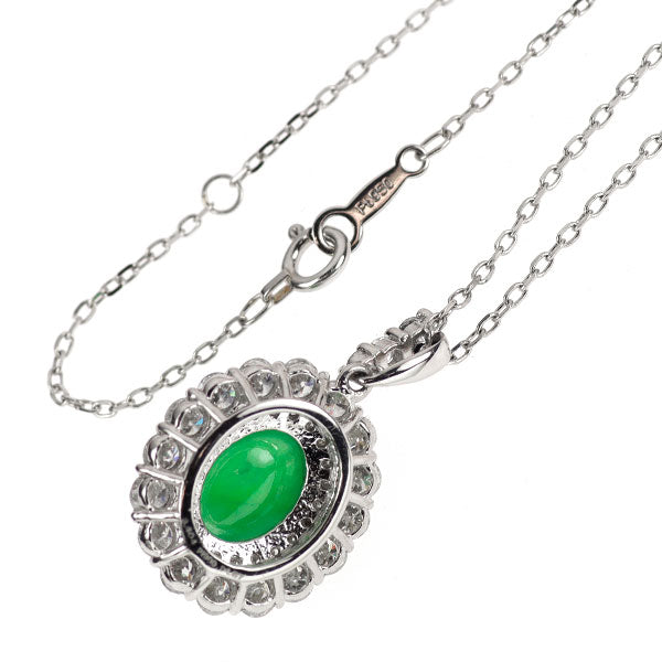 Pt900/Pt950 Jade Diamond Pendant Necklace 3.404ct D1.67ct 