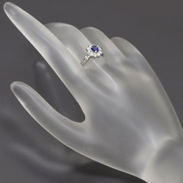 MIKIMOTO Pt900 Sapphire Diamond Ring 0.46ct D0.28ct 