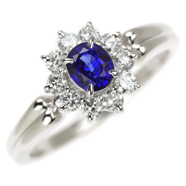 MIKIMOTO Pt900 Sapphire Diamond Ring 0.46ct D0.28ct 