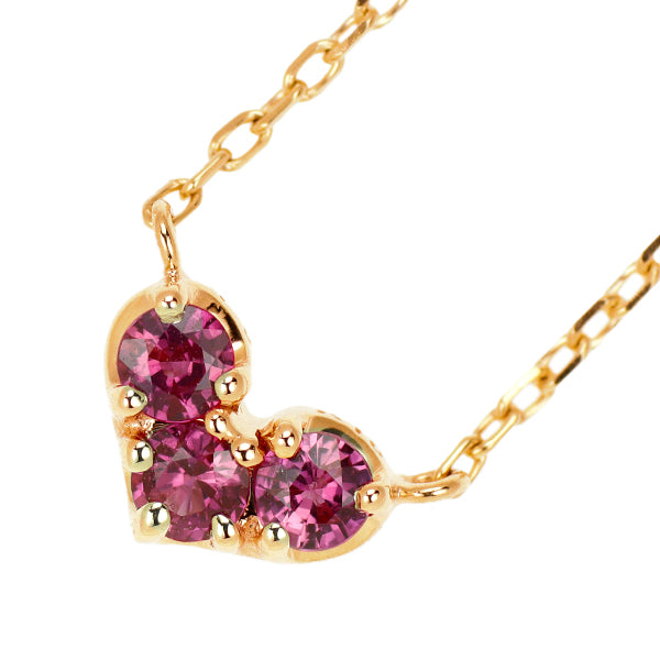 Ponte Vecchio K10YG Ruby Diamond Pendant Necklace 0.11ct D0.08ct Reversible Heart 