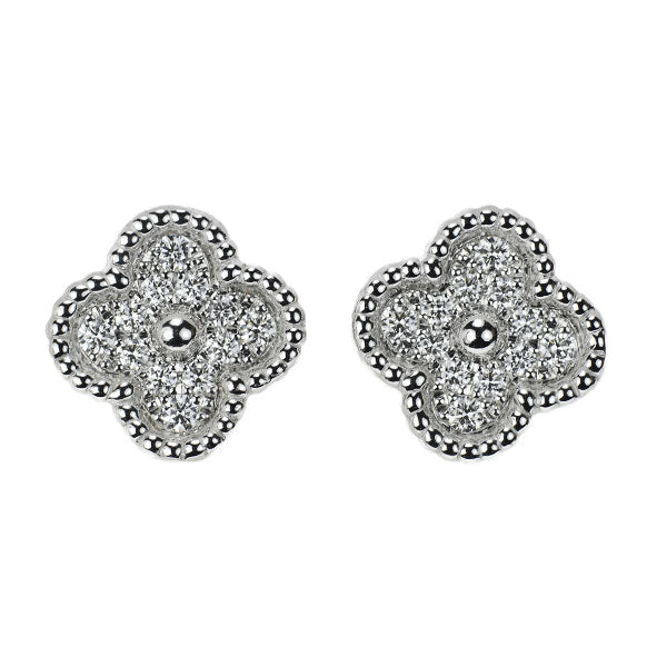 Van Cleef &amp; Arpels K18WG Diamond Earrings Sweet Alhambra 《Selby Ginza Store》 [S, Like New, Polished] [Used] 