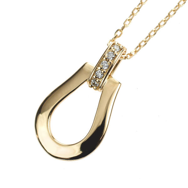 Vendome Aoyama K18YG Diamond Pendant Necklace Horseshoe 