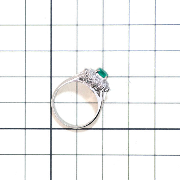 Pt900 エメラルド ダイヤモンド リング 0.47ct D0.33ct