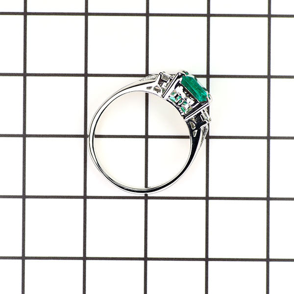 Pt900 エメラルド ダイヤモンド リング 1.22ct D0.36ct